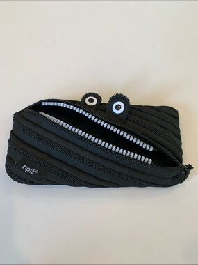 ZIPIT Monster Pencil Case Black Zipper Pouch School Office Makeup Organizer Bag